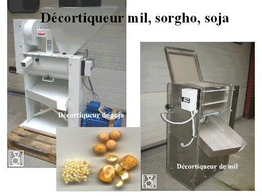 Décortiqueurs mil, sorgho, soja